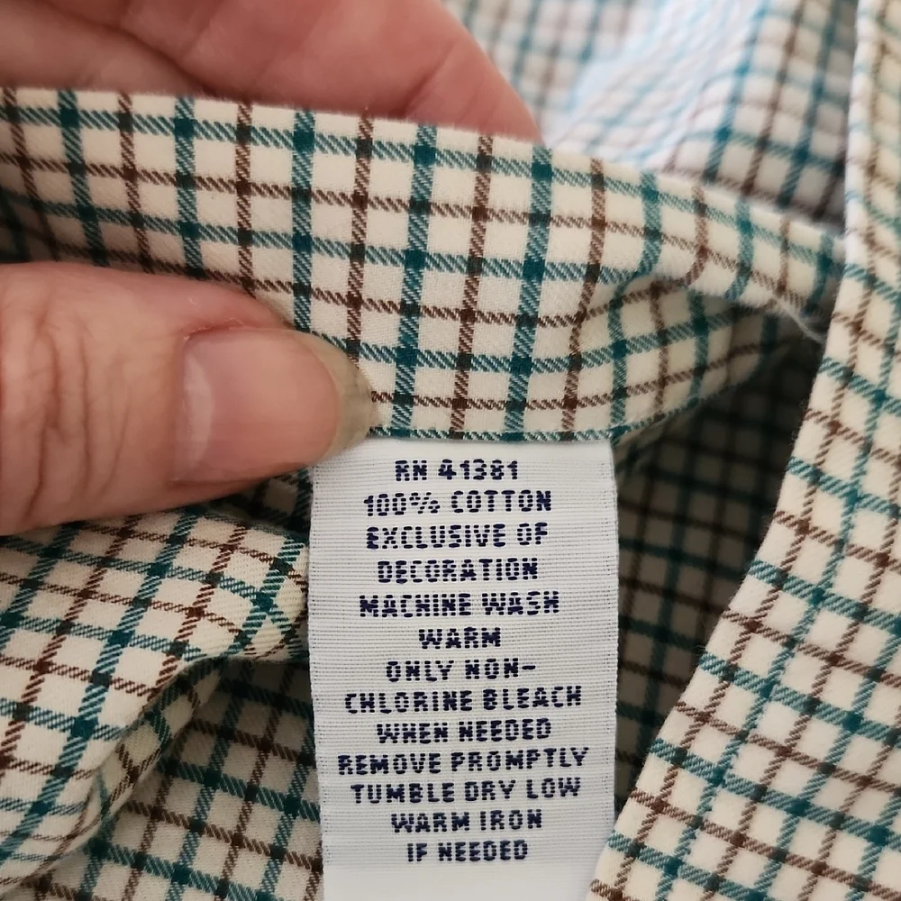 Ralph Lauren Men's Checkered Shirt - Green/Rust - Picture 4 of 6